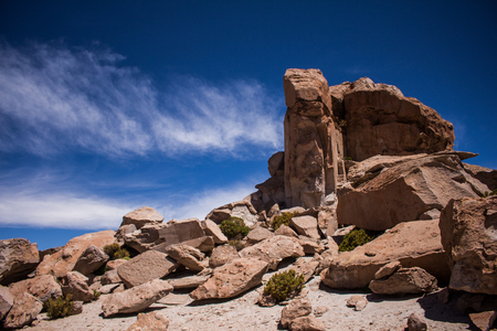 rocks in salt flatのeditorial素材