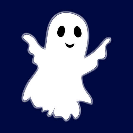 Happy ghost, flat illustration. Element design for Halloweenのイラスト素材