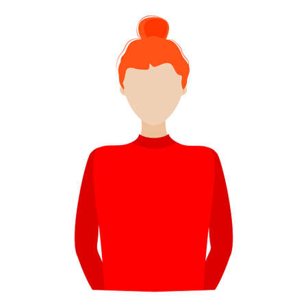Figure red-haired girl in red clothes. Avatarのイラスト素材