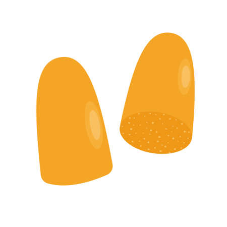 Orange earplags. Protection concept. Flat vector illustration