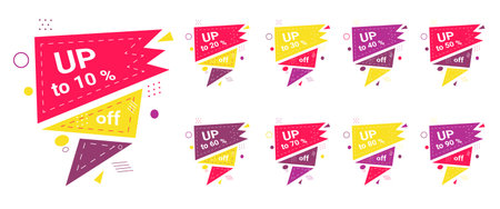 Abstract template of sale tags with discount percentのイラスト素材