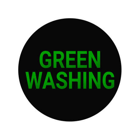 Green typographic text Greenwashing in black circleのイラスト素材