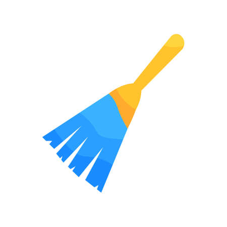 Flat illustration of paintbrush in blue paintのイラスト素材