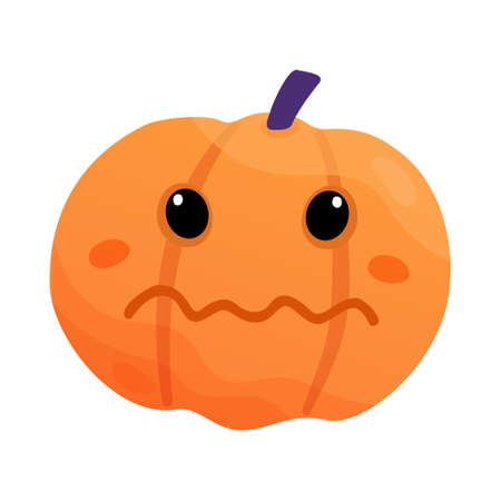 Pumpkin character. Angry pumpkin. Emotions of vegetables for autumn design. Halloween Clip Artのイラスト素材