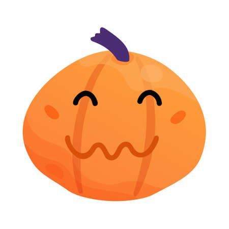 Cute pumpkin character. Happy smiling pumpkin. Emotions of vegetables for autumn design. Halloween Clip Artのイラスト素材