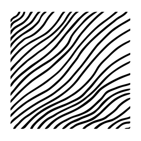 Monochrome diagonal hand drawn wavy lines. Abstract pattern line art background. Texture poster,...