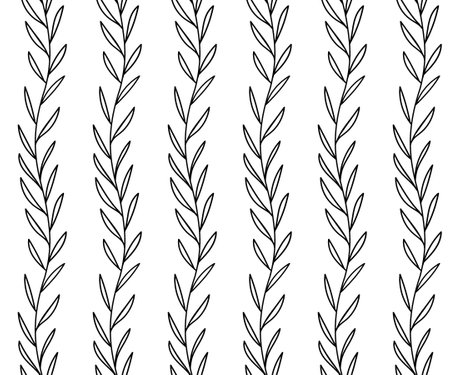 Sharp leaves seamless pattern. Plants seamless pattern with herringbone leavesのイラスト素材