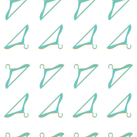 Clothes hangers seamless pattern. Diagonal minimalist pattern of empty hangers turned in opposite directions. vector illustrationのイラスト素材