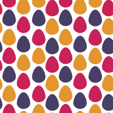 Easter seamless pattern. Colorful easter eggs in geometric simple flat patternのイラスト素材