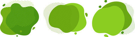 Abstract organic liquid green shapes. Set of eco elements for banner, text, label, logo, flyerのイラスト素材