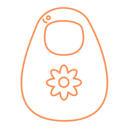 Outline icon baby bib with flowerのイラスト素材