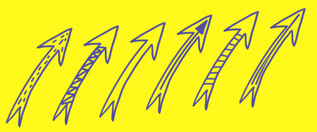 Set of doodle arrows. Hand drawn arrows collectionのイラスト素材