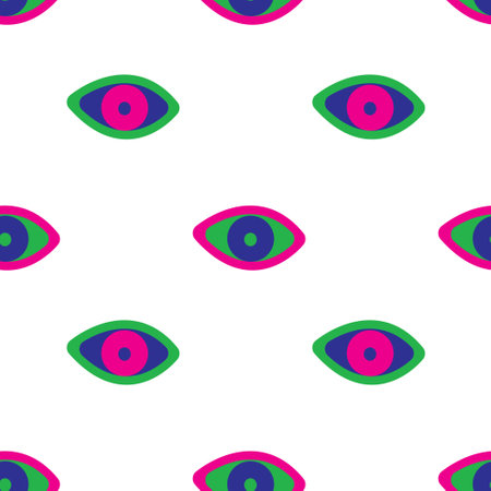 Bright acid eyes seamless patternのイラスト素材