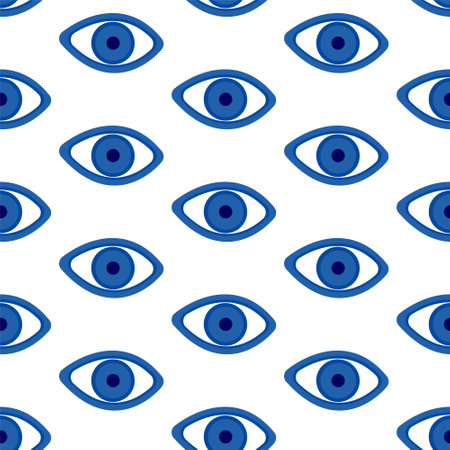 Blue evil eye seamless patternのイラスト素材