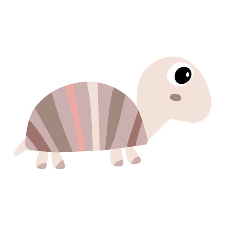 Funny little turtle. Design element for kids cards, posters, seamless patterns, textiles,...
