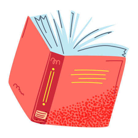 Open book with flying pages icon. For education, literature, and reading-related designsのイラスト素材
