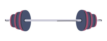Barbell. Sports equipment. Barbell icon. Flat illustration isolated on white backgroundのイラスト素材
