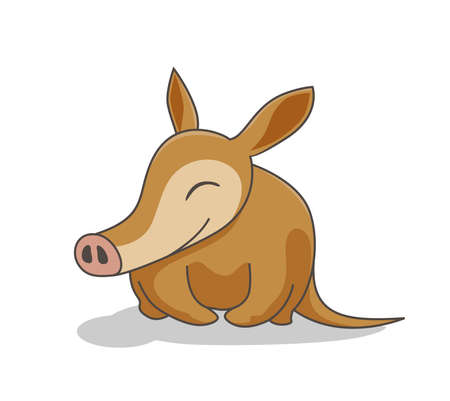 Aardvark Cartoon Vector Image Isolatedのイラスト素材