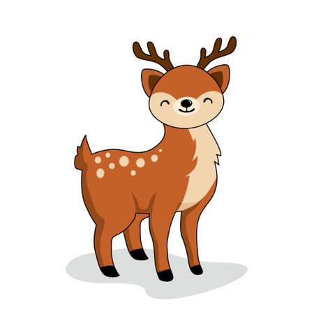 Deer Cartoon Cute Animals Reindeerのイラスト素材
