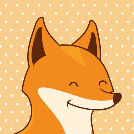 Head Fox Cartoon Cute Animals Isolatedのイラスト素材