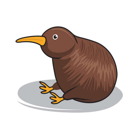 Kiwi Bird Cartoon Cute Animals Illustrationのイラスト素材