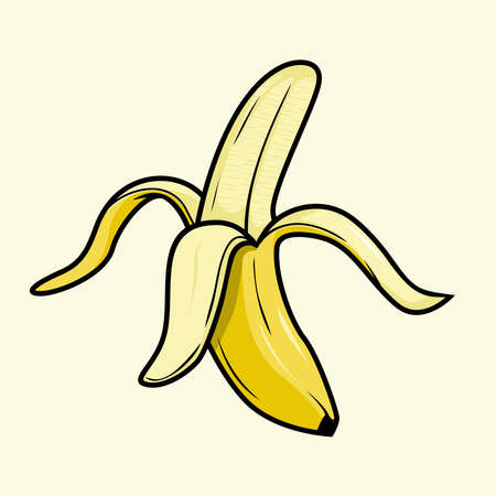 Banana Open Cartoon Illustration Cartoonのイラスト素材