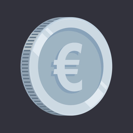 Euro Coin Silver Money Vectorのイラスト素材