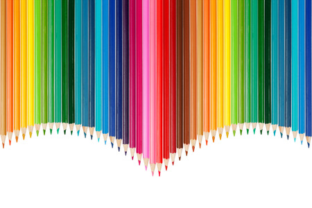 Color palette made of colorful pencils copy space belowの写真素材