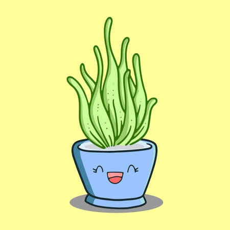plant mascots in pots, very cute and adorable.のイラスト素材