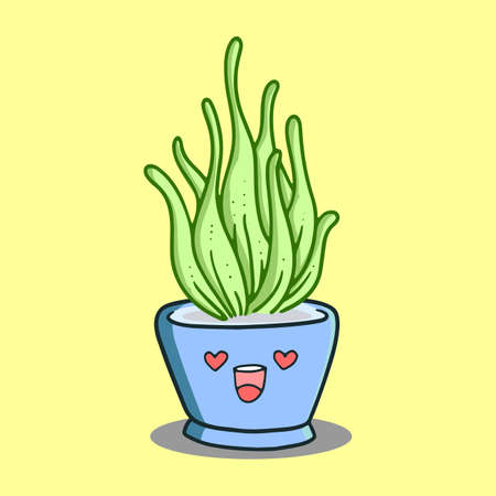 plant mascots in pots, very cute and adorable.のイラスト素材