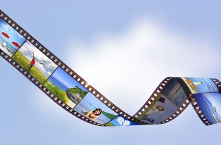  Filmstrip with vacation photosの写真素材
