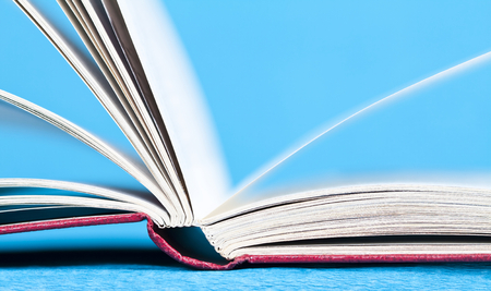 Close up on open book pages の写真素材