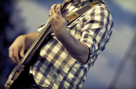 Guitarist performing on stage