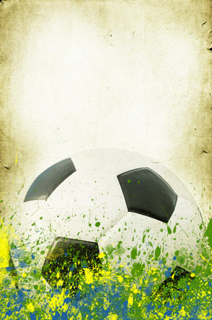 Vintage photo of soccer ball OF Brazil 2014の写真素材