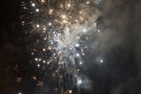 Colorful fireworks on the night sky