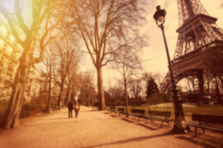 Blurred city street .Defocused background.の写真素材