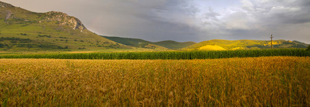 Piatra Secuiului, Szekelyko mountain in the summer sunset, Rimetea, Transylvania, Romaniaの写真素材