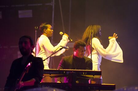 Cluj-Napoca, Romania - August 6, 2017: John William Peter Newman, an English musician, singer, songwriter and record producer performing on stage at Untold Festival, the Best Major Music Festival of Europeのeditorial素材