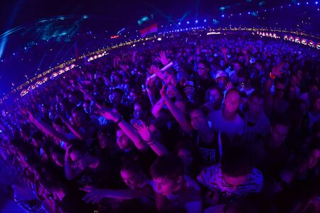 Cluj-Napoca, Romania - August 6, 2017:  Crowd having fun at Martin Garrix, a Dutch DJ, record producer and musician live concert at Untold Festival, the Best Major Music Festival of Europeのeditorial素材