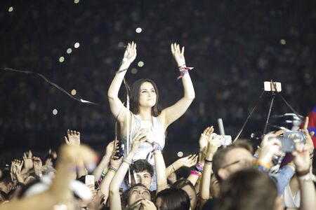 Cluj-Napoca, Romania - August 6, 2017:  Crowd having fun at Afrojack, a Dutch DJ, record producer...