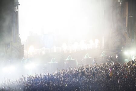 Cluj-Napoca, Romania - August 6, 2017:  Crowd having fun at Afrojack, a Dutch DJ, record producer and remixer from Spijkenisse, live concert at Untold Festival, the Best Major Music Festival of Europeのeditorial素材