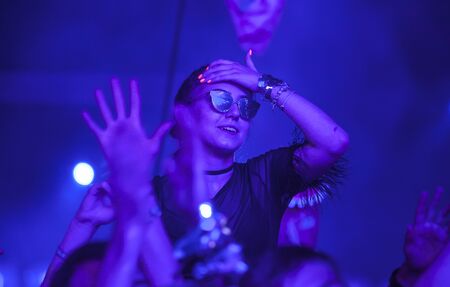 Cluj-Napoca, Romania - August 6, 2017:  Crowd having fun at Afrojack, a Dutch DJ, record producer and remixer from Spijkenisse, live concert at Untold Festival, the Best Major Music Festival of Europeのeditorial素材