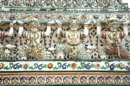 Details of Wat Arun temple in Bangkok, Thailand.の写真素材