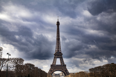 Romantic destination of Eiffel Tower, Paris, Franceのeditorial素材
