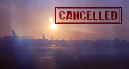 Coronavirus-COVID-19: Flight cancelled. A lot of airline companies cancel their flights due to the coronavirus outbreak.の写真素材
