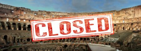 Colosseum closed by a ministerial decree in order to counter the spread of Coronavirus.の写真素材