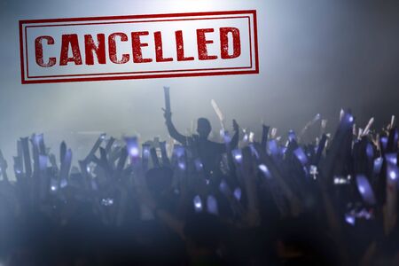 Cancelled concert or other event to avoid Coronavirus outbreaks, COVID-19 concept.の写真素材