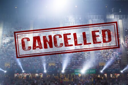 Cancelled concert or other event to avoid Coronavirus outbreaks, COVID-19 concept.の写真素材