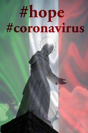Pray for Italy. Coronavirus outbreak in Italy.の写真素材