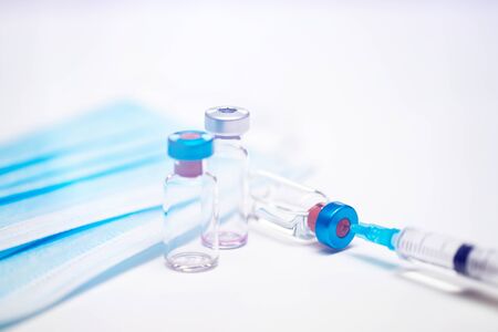 Vaccine and syringe injection for prevention, immunization and treatment of coronavirus infection (COVID-19, nCoV 2019)の写真素材